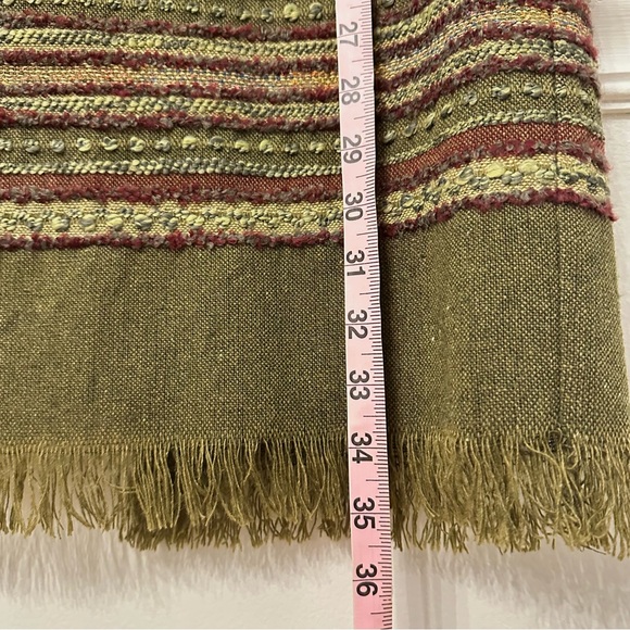 Vintage 90s Green Maxi Skirt 12 Western Southwest Heritage Preppy Equestrian - Picture 5 of 8